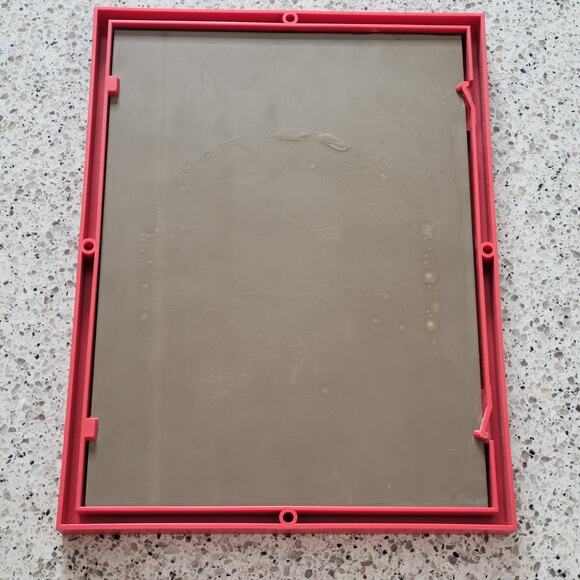 VTG Snoopy Woodstock Kissing Rainbow Cloud Mirror Red Framed Peanuts 1958 1965 - Picture 10 of 15